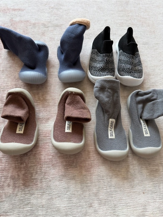 Other - Kids Gray Brown Blue Slip On Sock Shoes NWOT